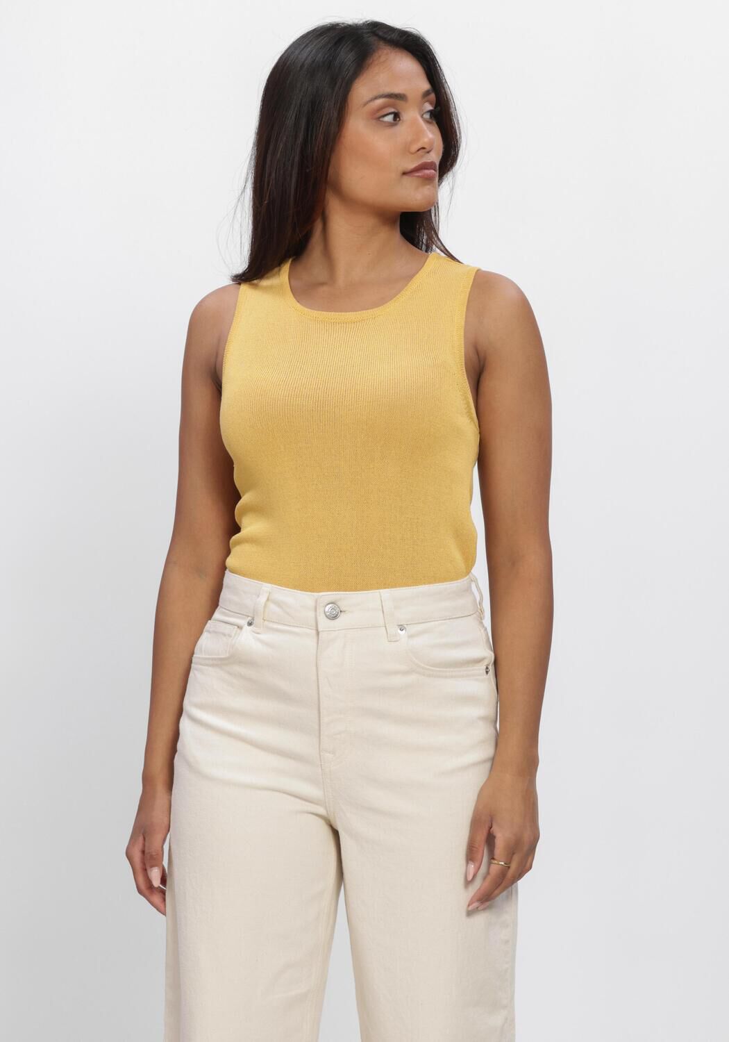 Beige SELECTED WOMEN Top SLFMOON SUS SL KNIT TOP - large