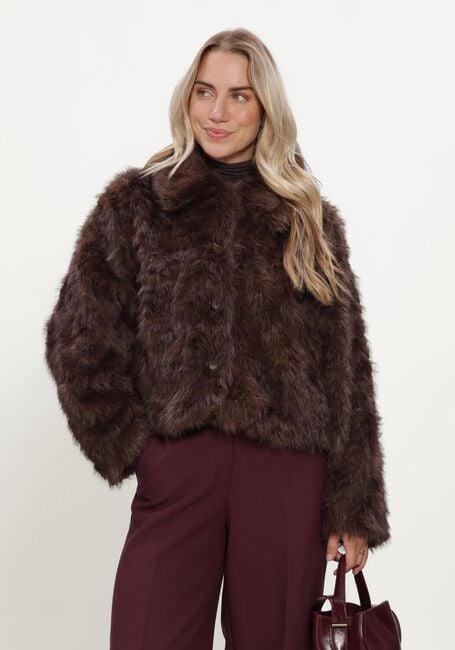 Bruine SUMMUM Faux fur jas JACKET SOFT FAUX FUR - large