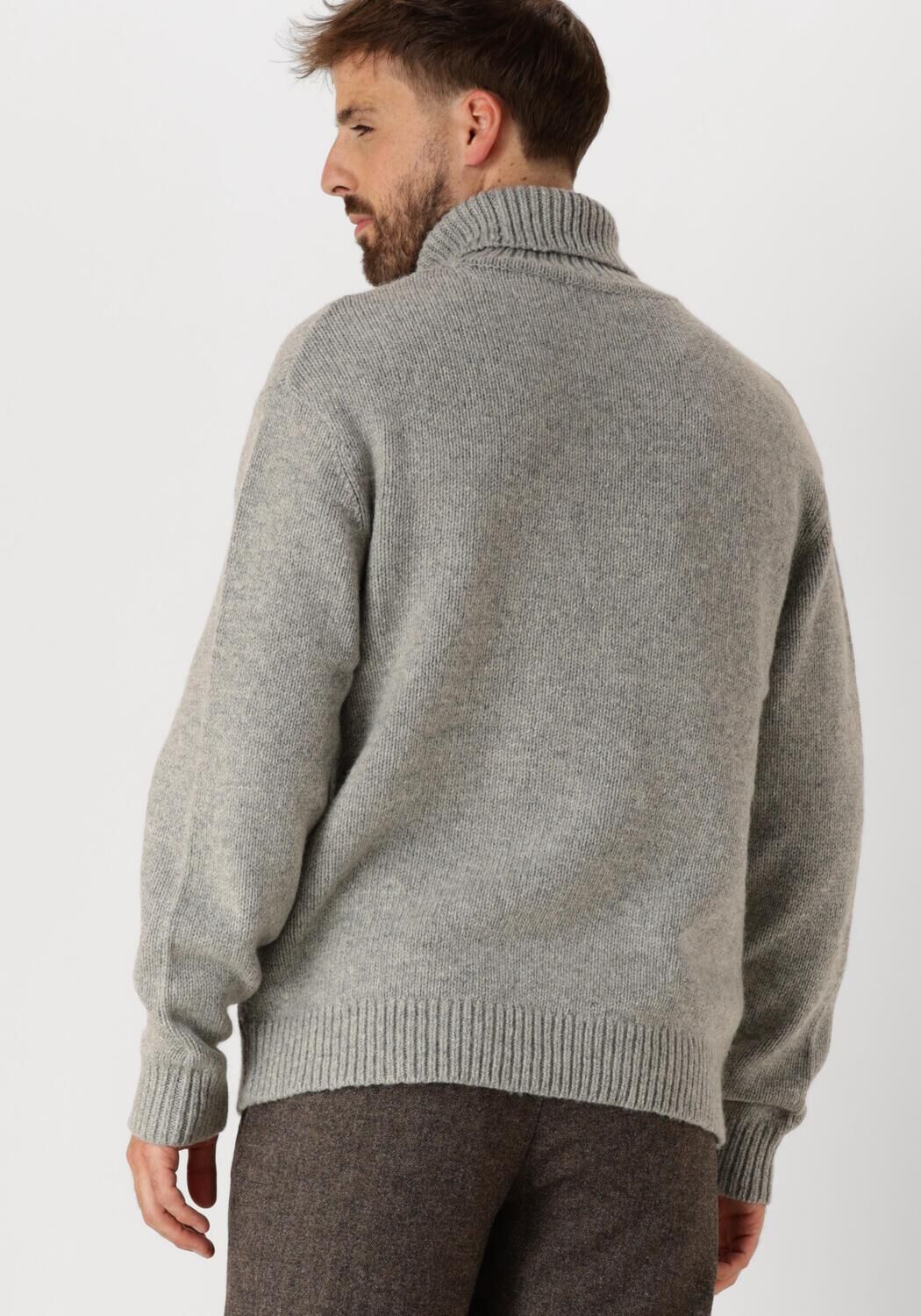 SELECTED HOMME Heren Truien & Vesten Slhcody Ls Knit Relaxed Roll Neck Grijs