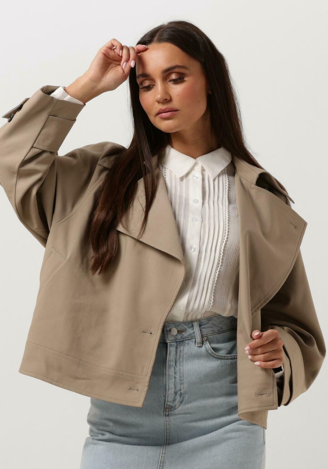 SECOND FEMALE Dames Jassen Silvia Trench Jacket Beige