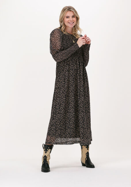 Zwarte CO'COUTURE Maxi jurk MESH FLOWER SMOCK DRESS - large