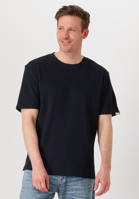 Donkerblauwe ANERKJENDT T-shirt AKKIKI S/S WAFFLE TEE - large