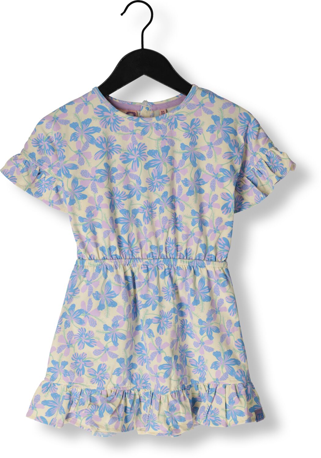 Z8 jurk Pearl blauw lila groen Meisjes Stretchkatoen Ronde hals Bloemen 128 134