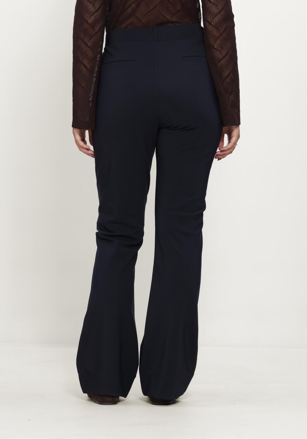 Donkerblauwe STUDIO ANNELOES Flared broek Flair winter bonded trousers - large