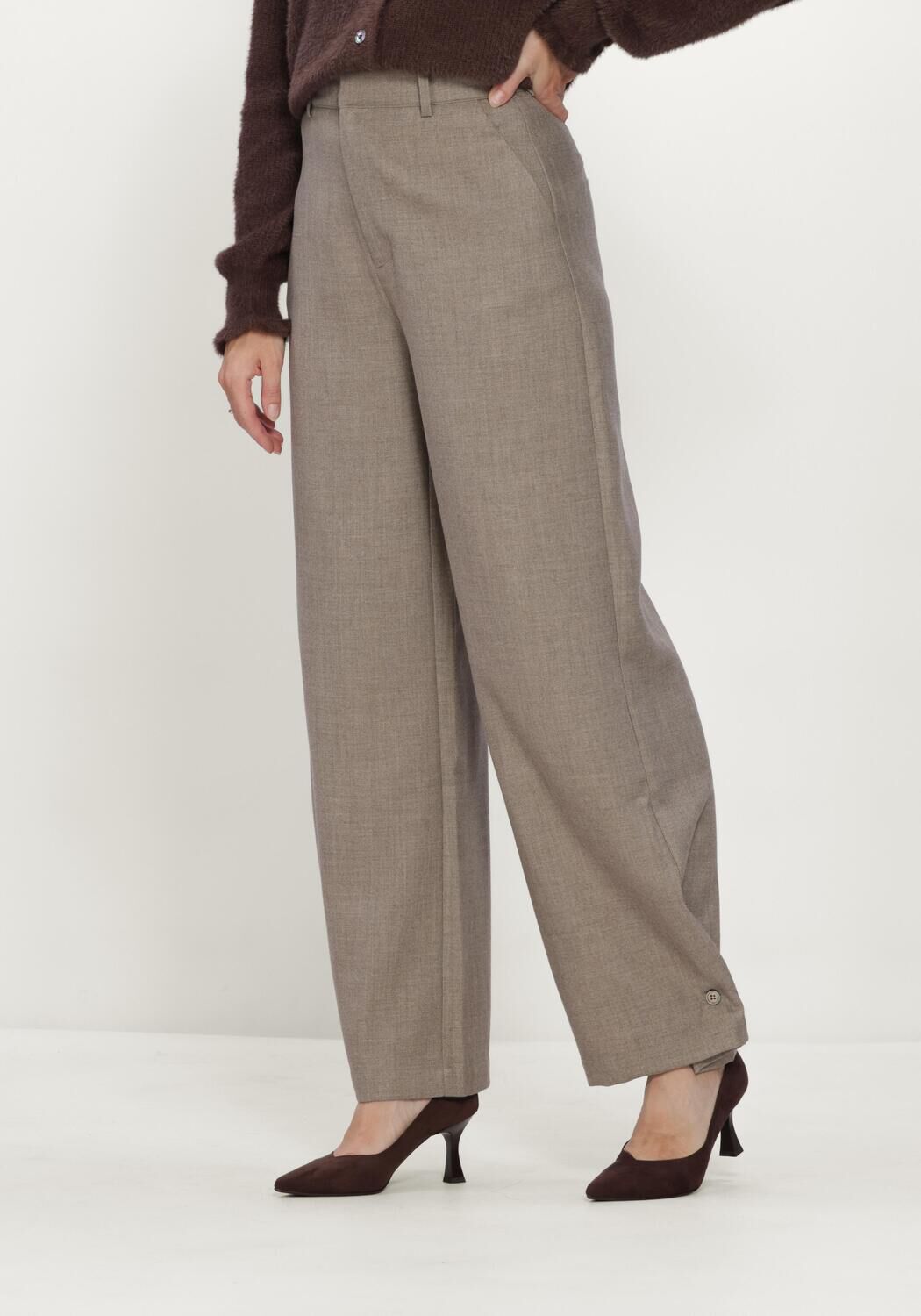 Grijze RUBY TUESDAY Blouses CLENDIS TAPPERED BUTTON DETAIL PANTS - large