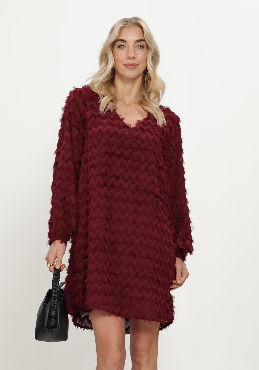 SELECTED WOMEN Dames Jurken Slwmyla Ls Relaxed Short Dress Bordeaux
