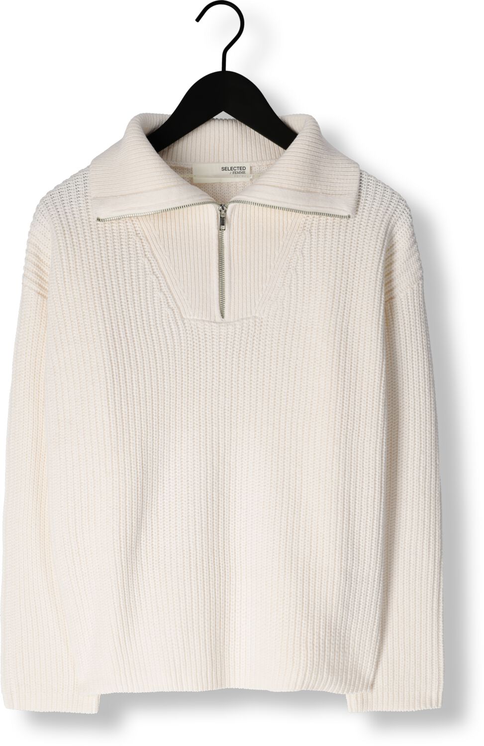 SELECTED FEMME Dames Truien & Vesten Slfbloomie Ls Knit Half Zip Wit