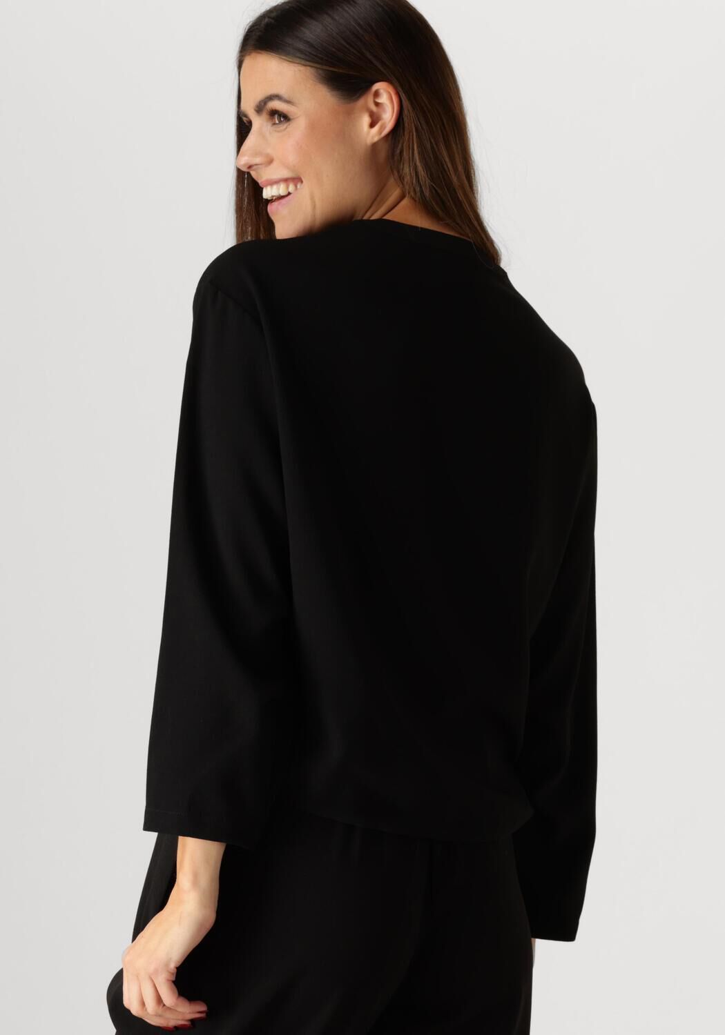 DANTE6 Dames Blouses Thorn Drastring Cord Top Zwart