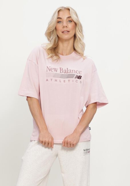 Lichtroze NEW BALANCE T-shirt TRACKSIDE OVERSIZED T-SHIRT - large
