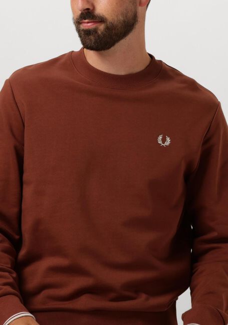 Bruine FRED PERRY Trui CREW NECK SWEATSHIRT - large