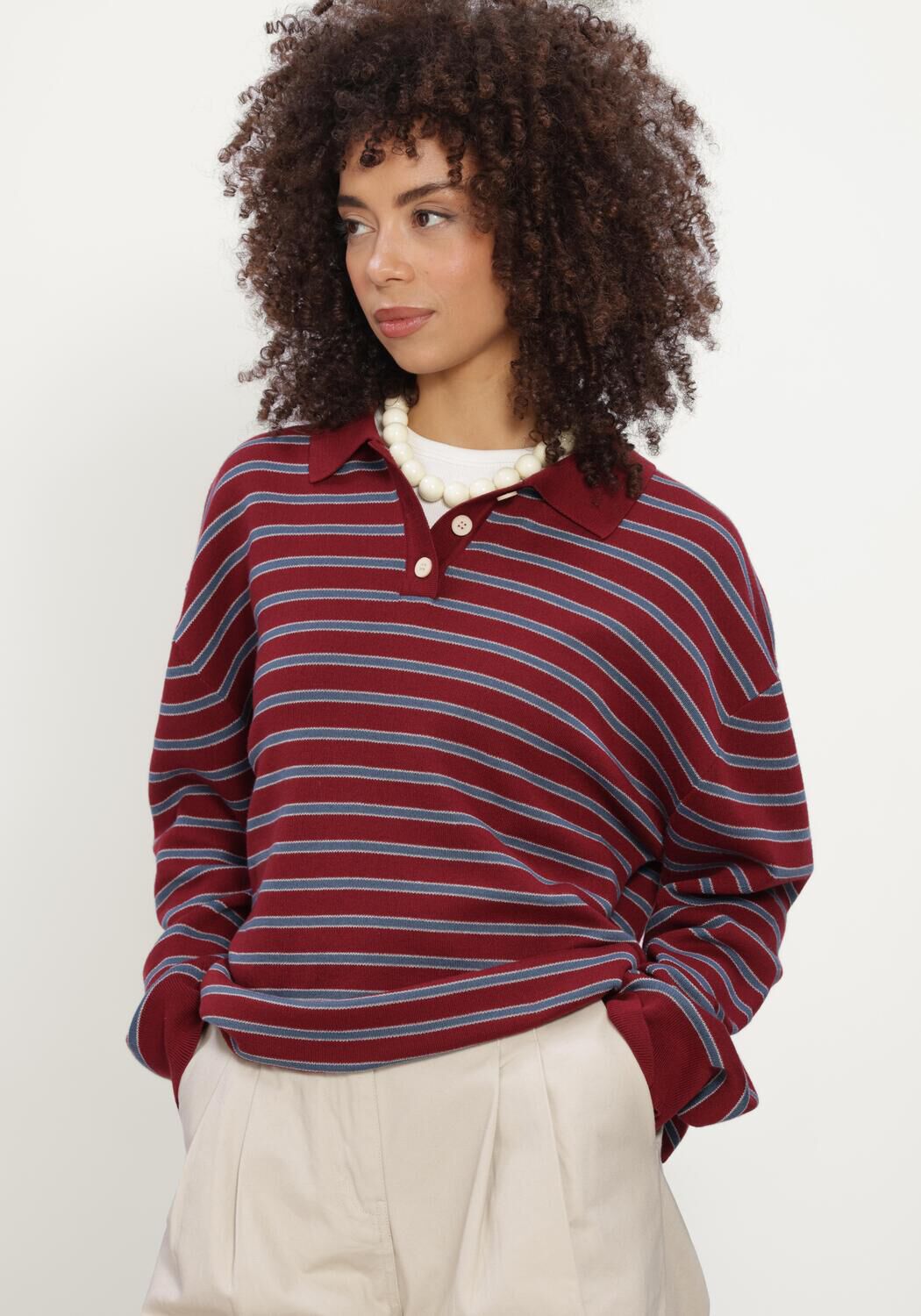 Bordeaux BOII STUDIOS Polo VEGA CHECK SHIRT - large