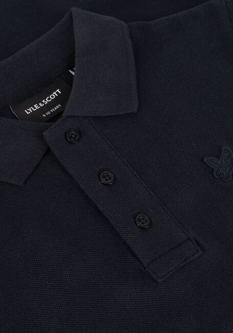 Donkerblauwe LYLE & SCOTT T-shirt LINEN POLO SHIRT - large