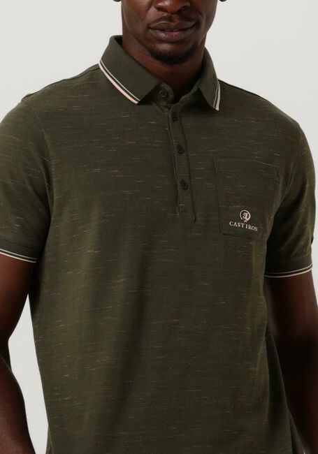 Groene CAST IRON Polo SHORT SLEEVE POLO INJECTED COTTON PIQUE - large