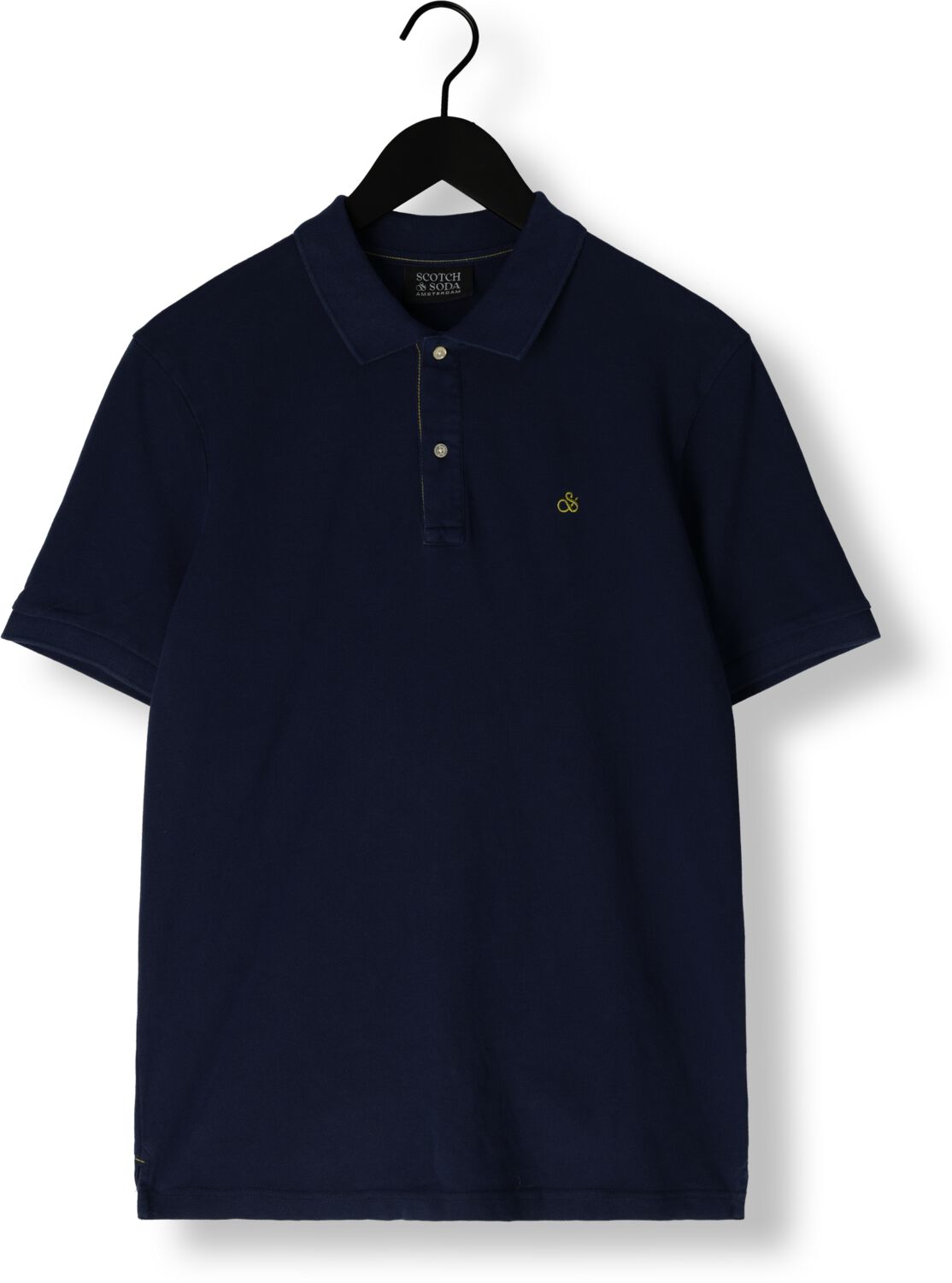 SCOTCH & SODA Heren Polo's & T-shirts Garment Dye Organic Cotton Pique Polo Donkerblauw