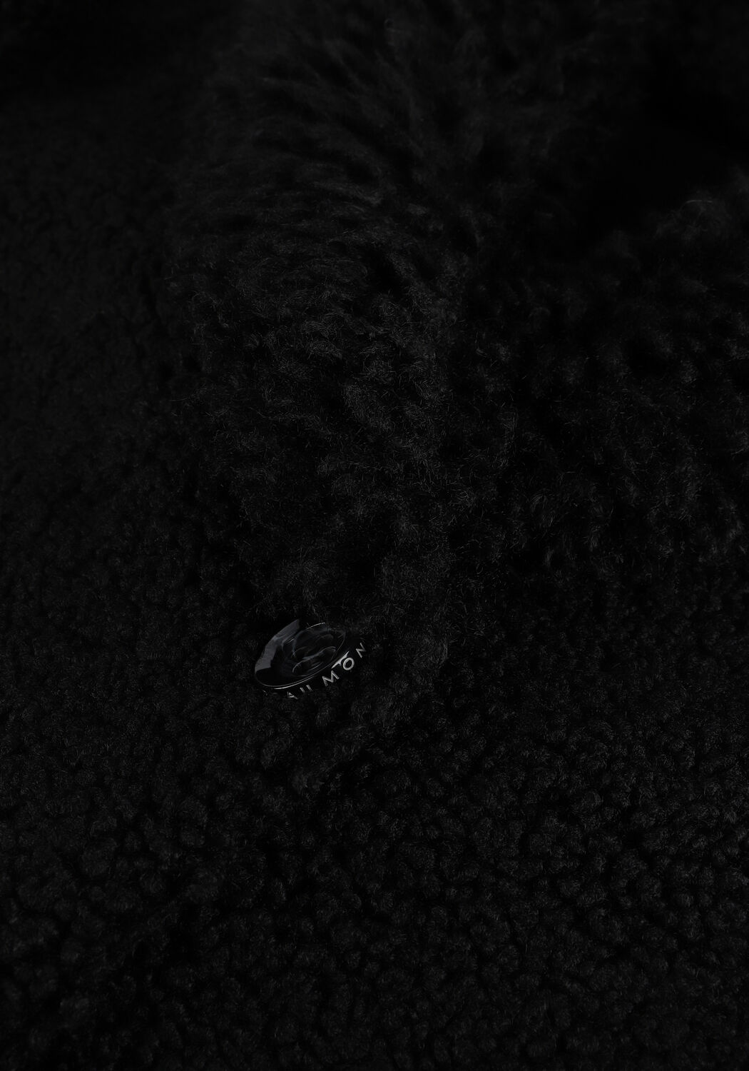 Zwarte BEAUMONT Teddy jas LONG REVERSIBLE LAMMY MIX COAT - large