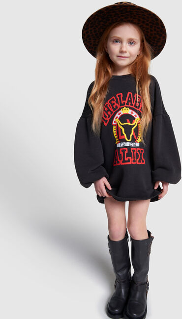 Zwarte ALIX MINI Mini jurk VARSITY SWEAT DRESS - large