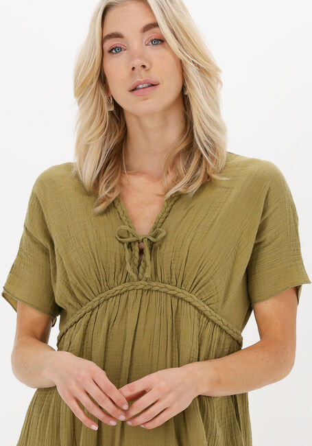 Olijf LEON & HARPER Midi jurk RIYAM TC202 PLAIN - large