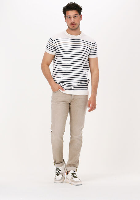 Witte DSTREZZED T-shirt CREW S/S CONTRAST STRIPE KNIT - large