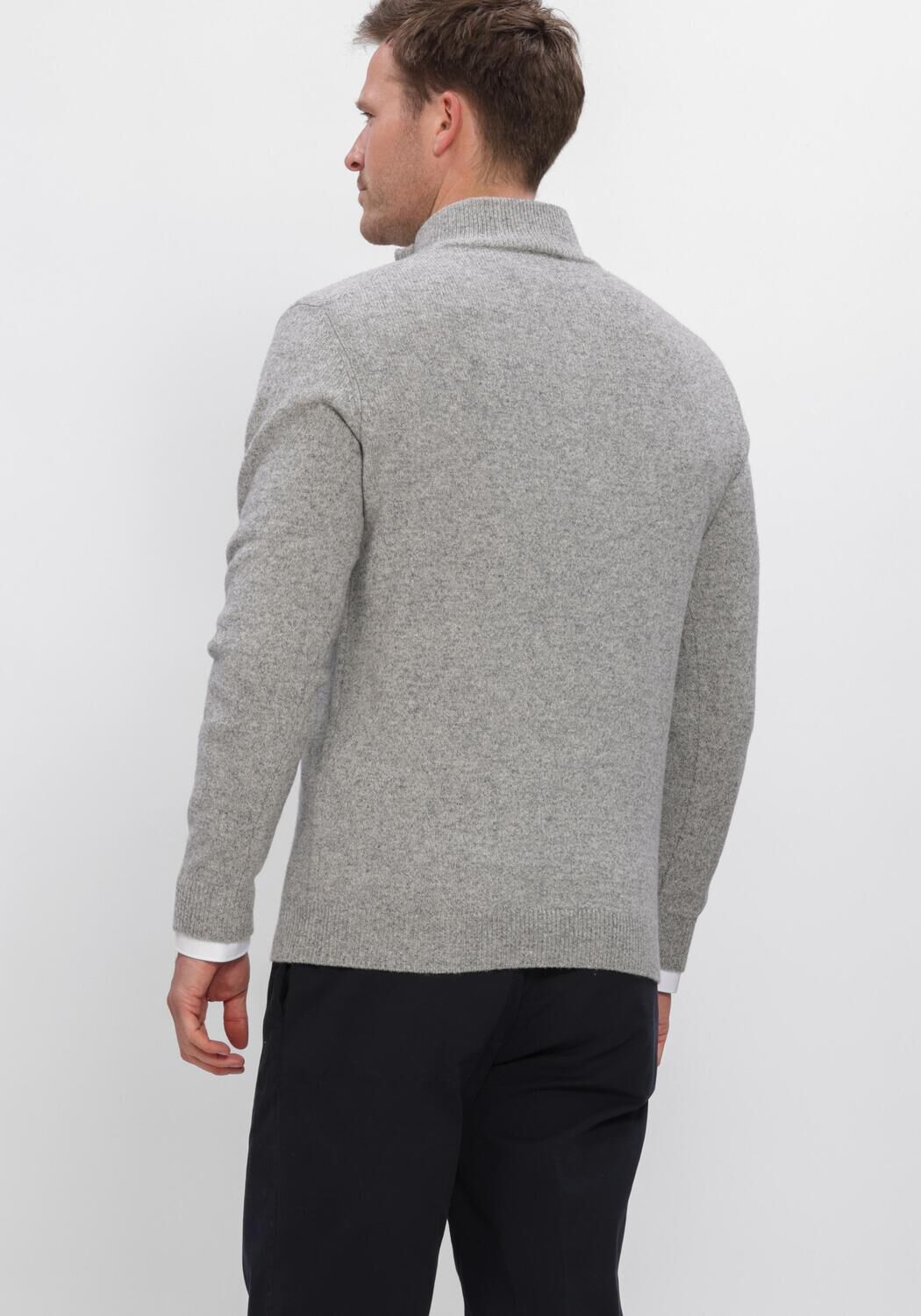 PROFUOMO Heren Truien & Vesten Pullover Half Zip 80 20 Lichtgrijs