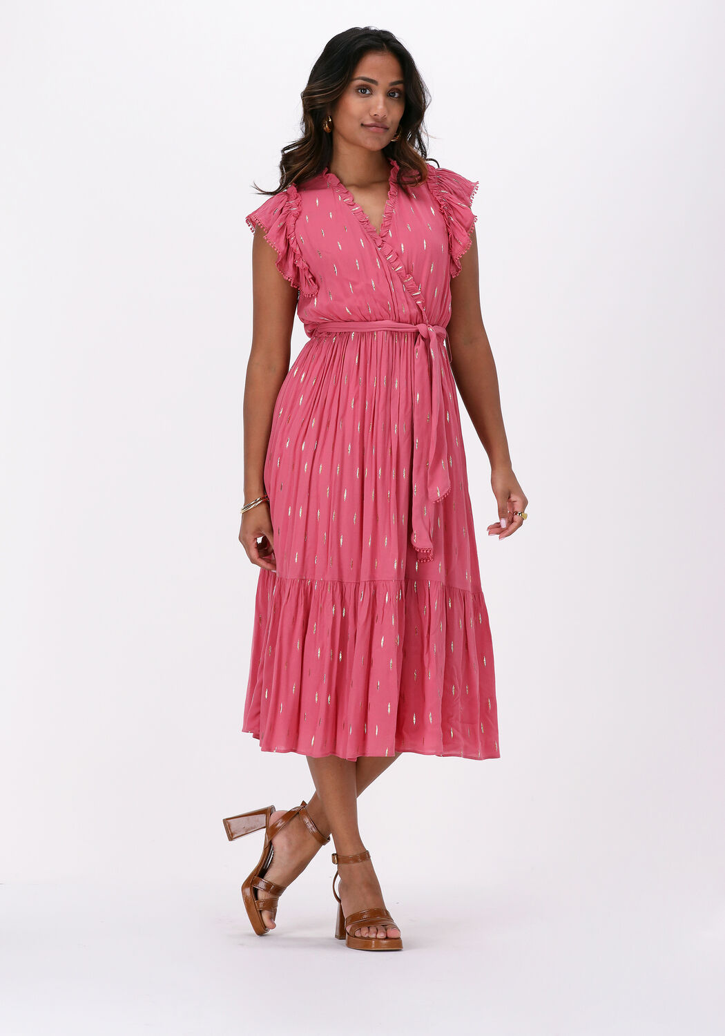 roze suncoo midi jurk caty