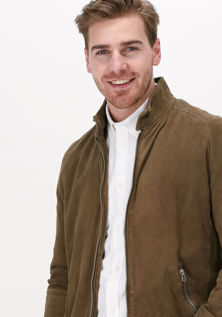 Taupe GOOSECRAFT Leren jas THOR BOMBER - large