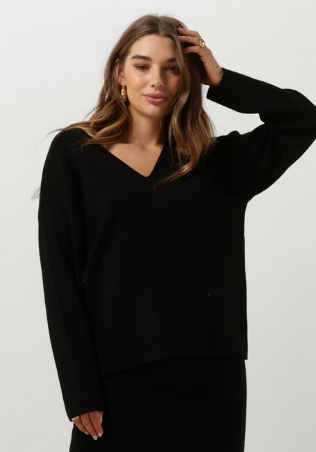 Zwarte OBJECT Trui OBJREYNARD V-NECK PULLOVER - large