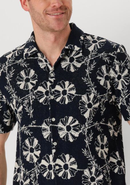 Donkerblauwe ANERKJENDT Casual overhemd AKLEO FROTTE AOP SHIRT - large