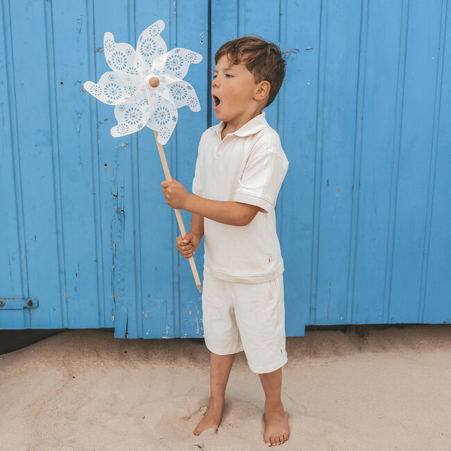 Witte YOUR WISHES Korte broek STAMPED PALMS BERMUDA SHORTS - large