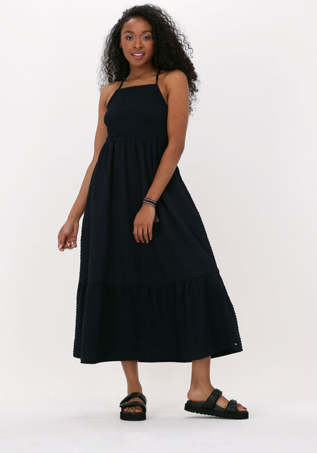 Zwarte SCOTCH & SODA Midi jurk MIDI LENGTH HALTER DRESS WITH SMOCKING DETAILS - large
