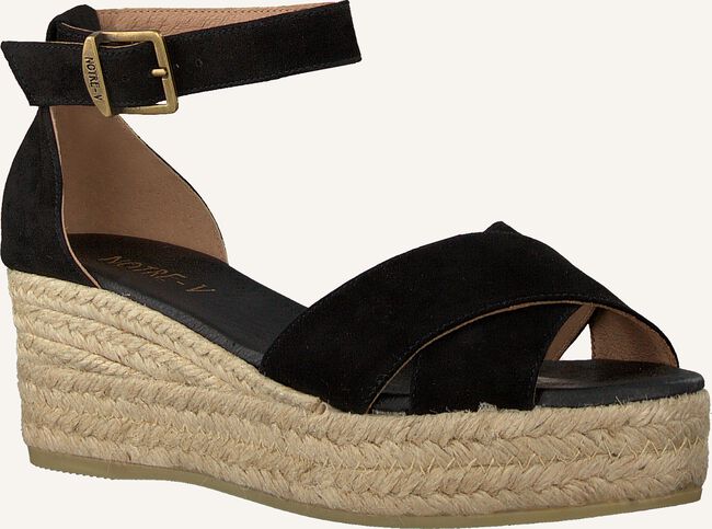 Zwarte NOTRE-V Platte sandalen PATTED LEATHER INSOCK Zwarte NOTRE-V Platte sandalen PATTED LEATHER INSOCK - large