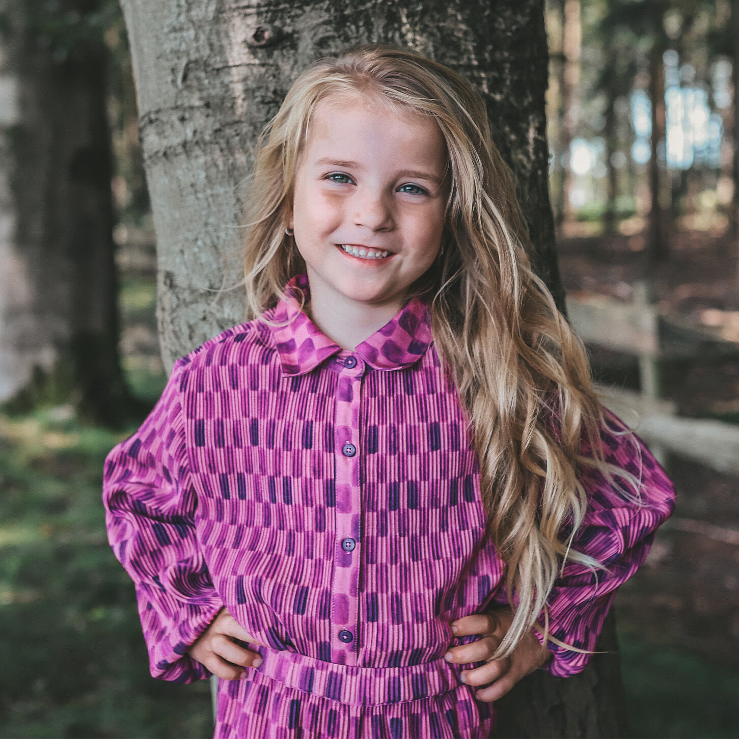 Paarse YOUR WISHES Blouses CARRE LOOSE BLOUSE - large