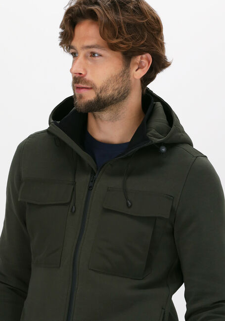 Groene CAST IRON Vest HOODED SLIM FIT COTTON INTERLO - large