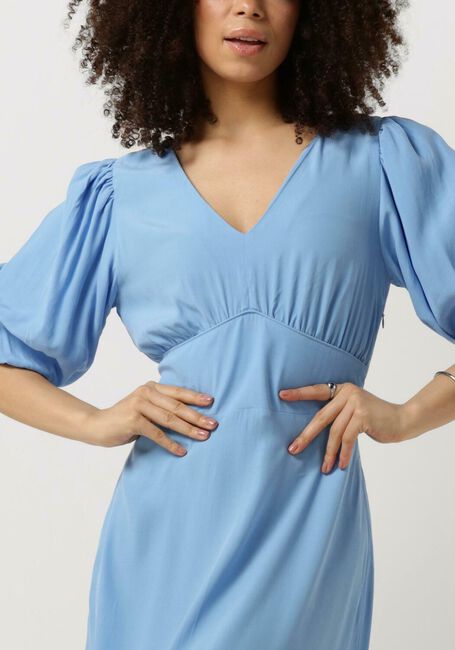 Blauwe POM AMSTERDAM Midi jurk MEDITERRANEAN BLUE DRESS - large
