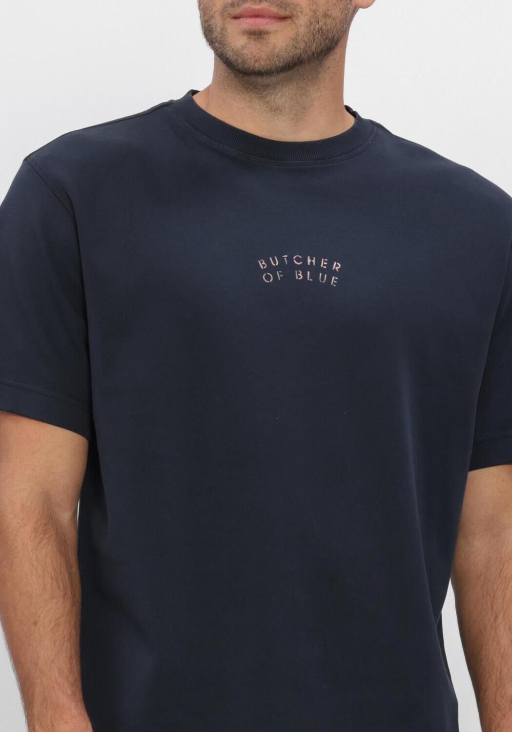 BUTCHER OF BLUE Heren Polo's & T-shirts Mercer Layer Loose Tee Donkerblauw
