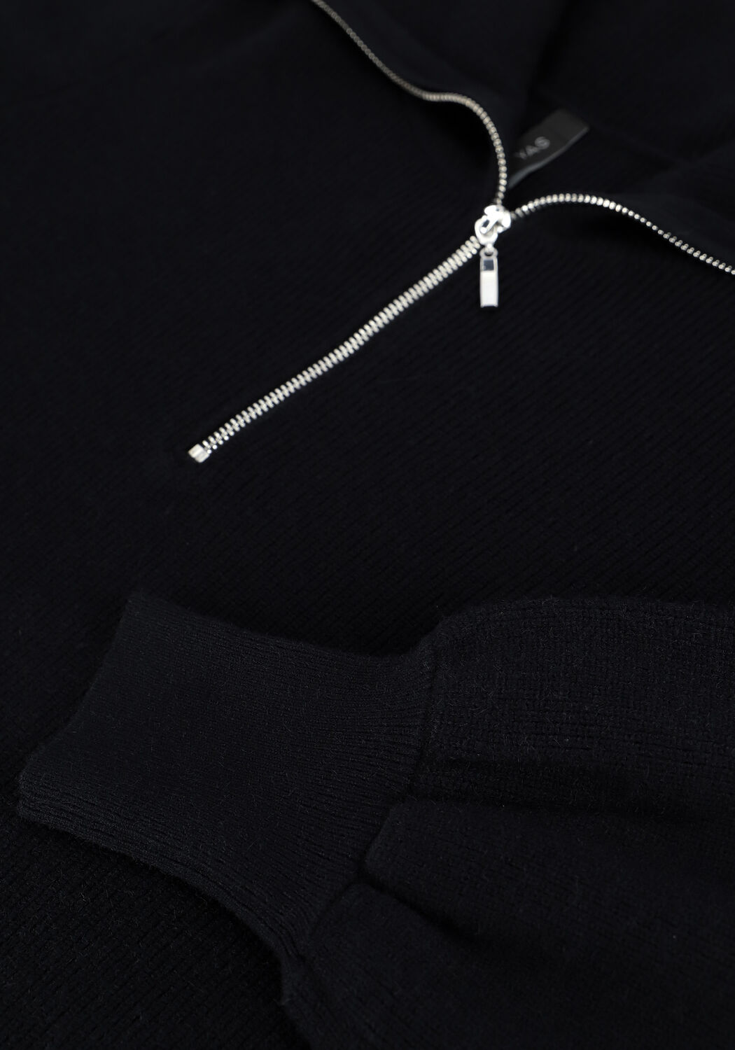 Zwarte Y.A.S. Mini jurk YASDALMA LS ZIP KNIT DRESS S. - large