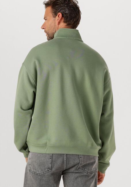 Groene LACOSTE Sweater LOOSE FIT ZIP NECK FLEECE SWEATSHIRT - large