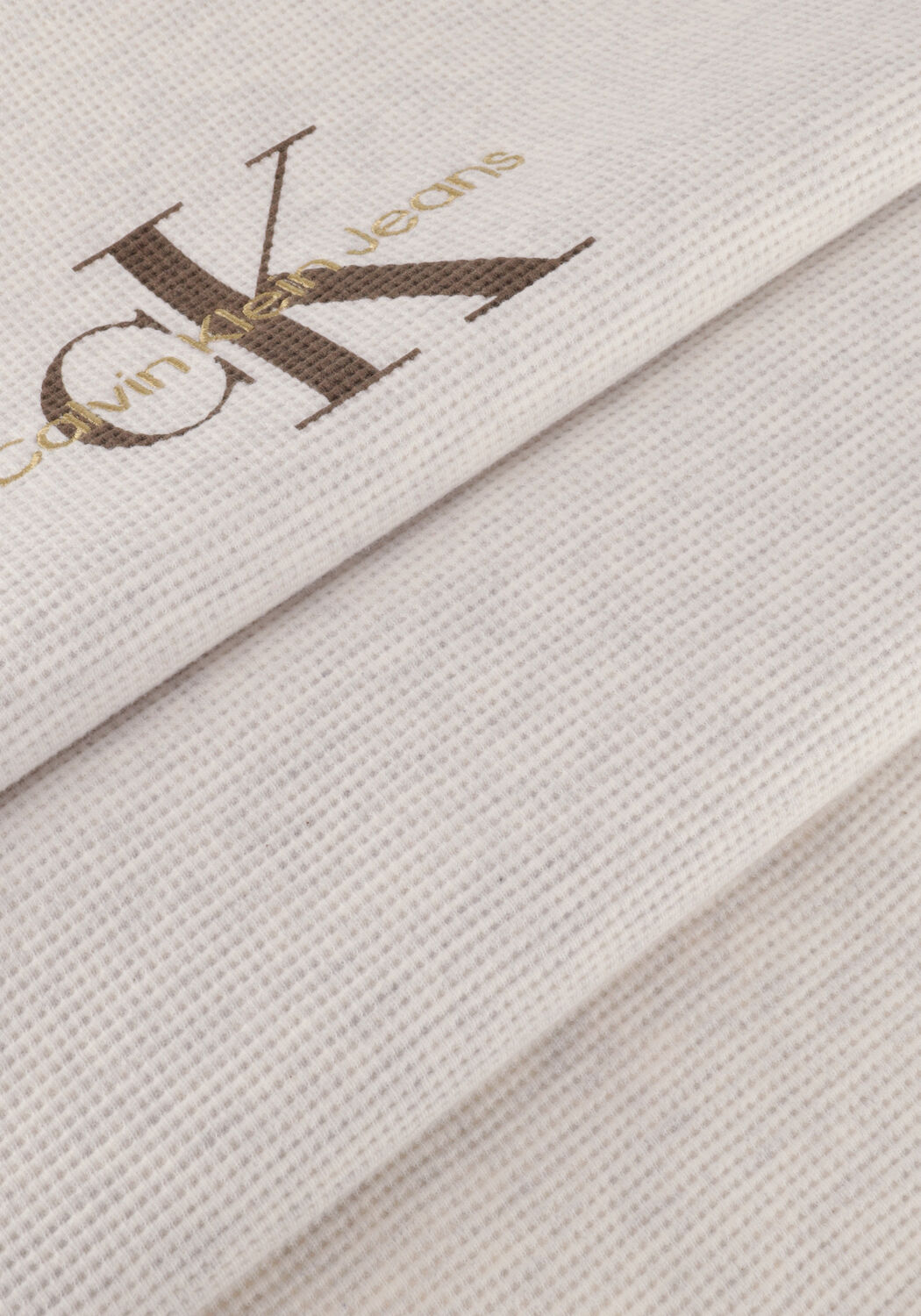 Witte CALVIN KLEIN T-shirt ARCHIVAL MONOLOGO WAFFLE TEE - large