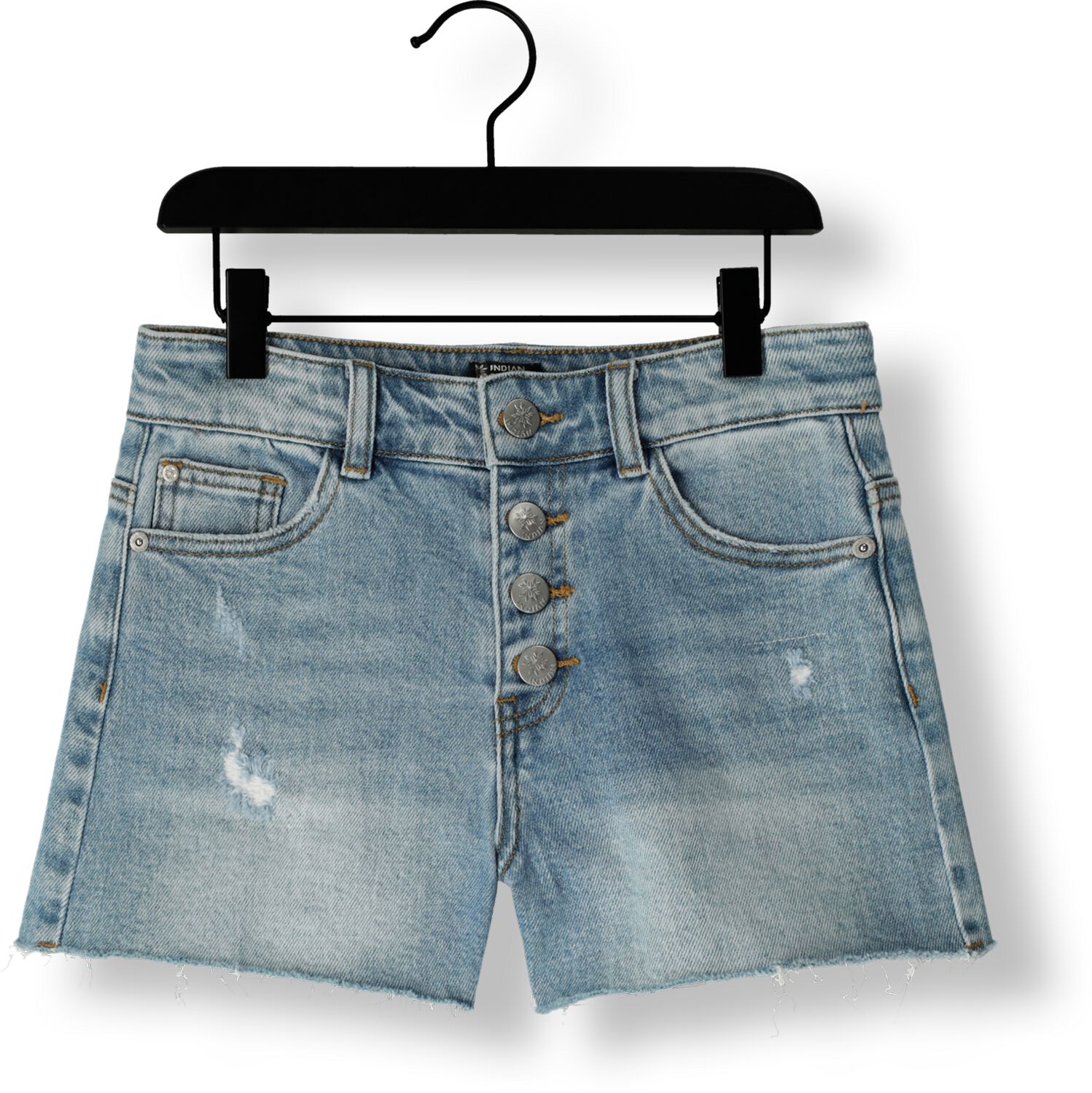 INDIAN BLUE JEANS Meisjes Jeans Wide Denim Short Damaged Blauw