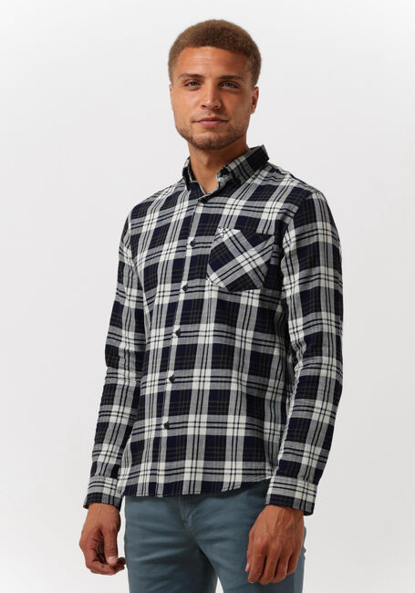 Blauwe BUTCHER OF BLUE Casual overhemd ROBBINS MID CHECK SHIRT - large