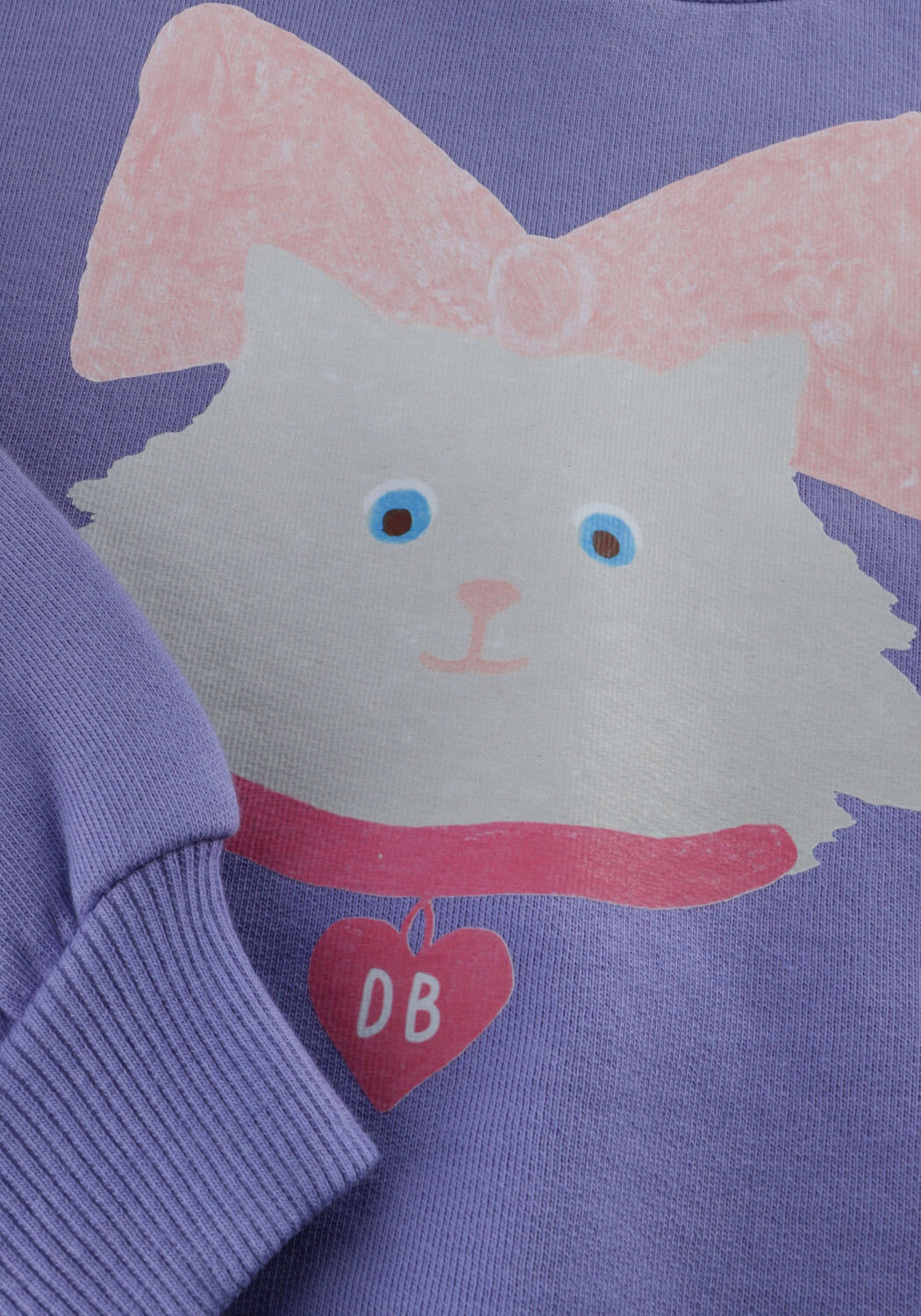 Paarse DAILY BRAT Trui KITTY CAT CROPPED SWEATER - large