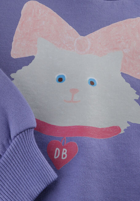 Paarse DAILY BRAT Trui KITTY CAT CROPPED SWEATER - large
