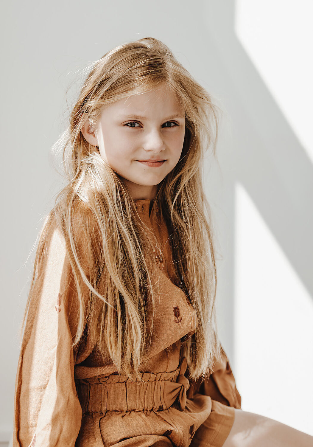 Camel BAJE STUDIO Blouses WOVEN ALL-OVER EMBRO BLOUSE - large