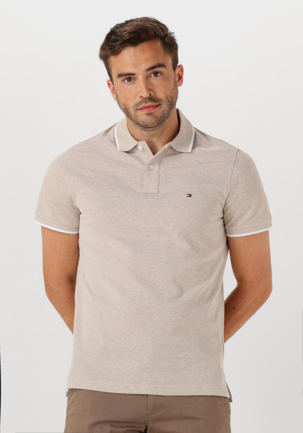 TOMMY HILFIGER Heren Polo's & T-shirts Linen Pique Reg Polo Beige