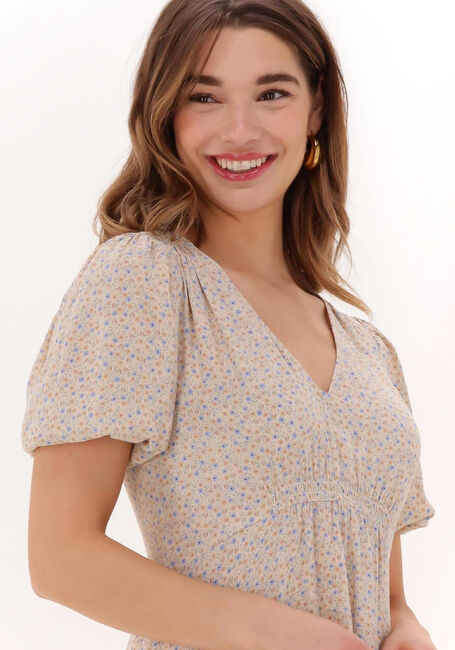 Beige MODSTR&Ouml;M Midi jurk RAVEN LONG PRINT DRESS - large