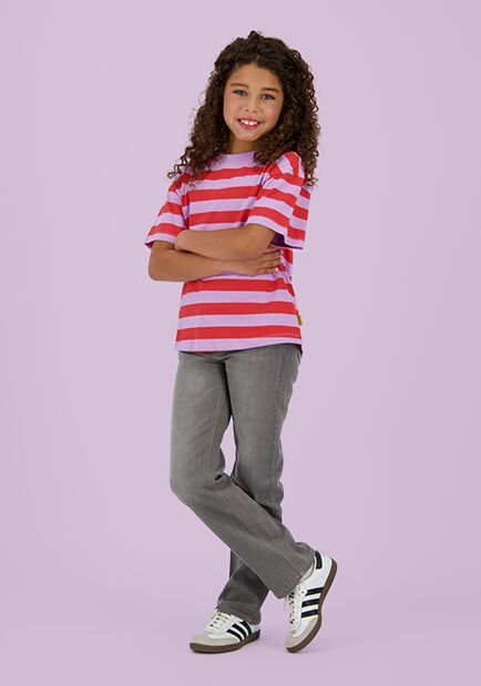 VINGINO Meisjes Tops & T-shirts Basic-tee Stripe Rood