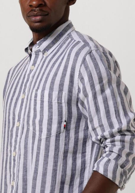 Blauwe TOMMY HILFIGER Casual overhemd BRETON LINEN STRIPE CF SHIRT - large