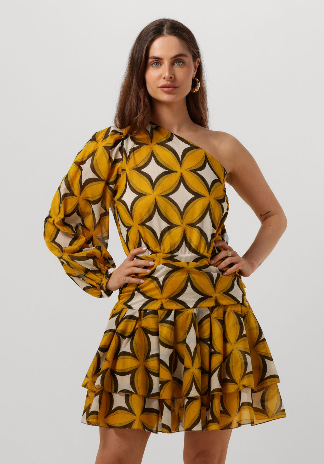 AMAYA AMSTERDAM Dames Jurken Cherry Dress Geel