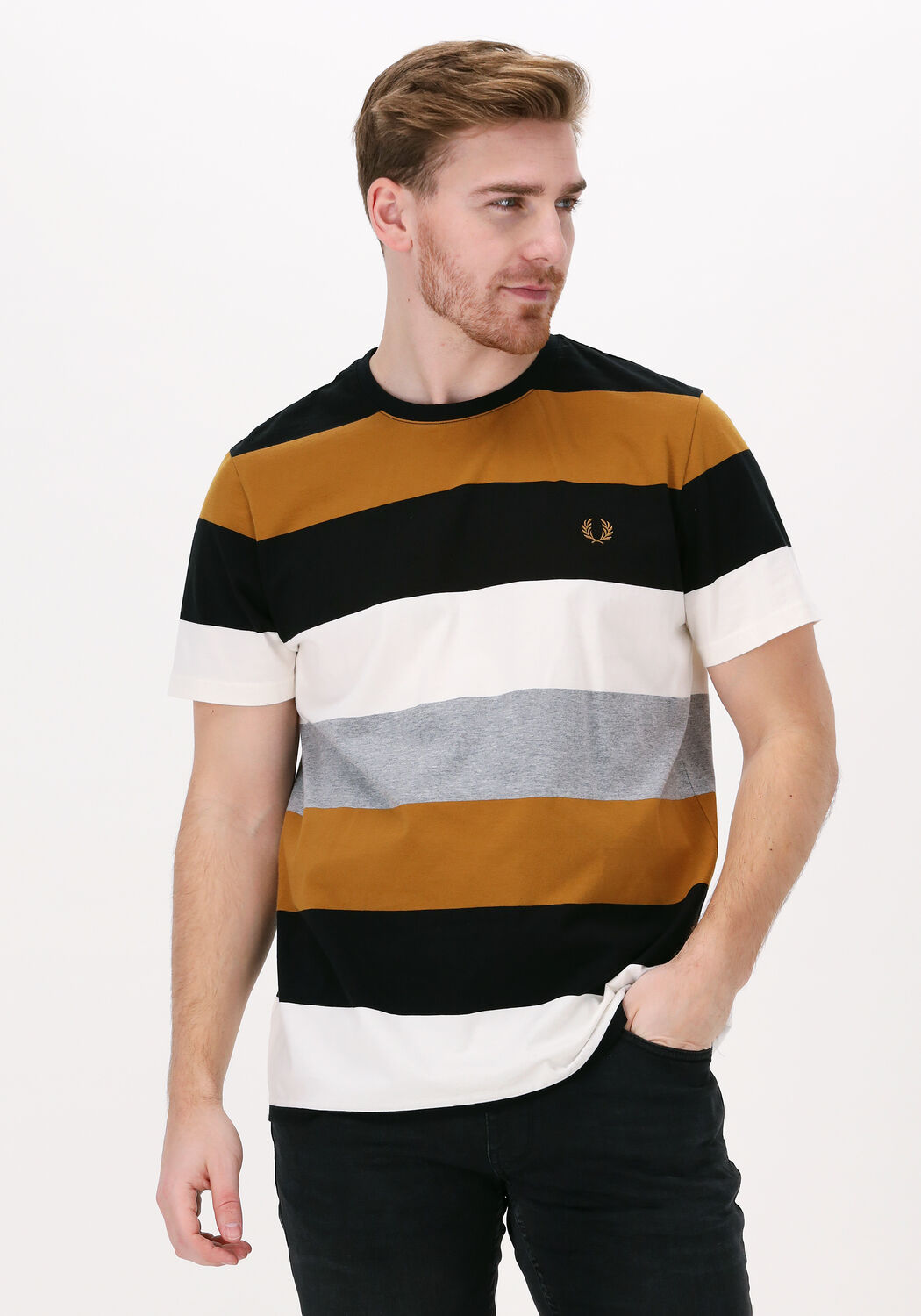 Fred perry polo geel zwart best sale