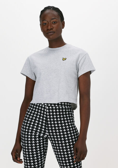 Lichtgrijze LYLE & SCOTT T-shirt CROPPED T-SHIRT - large