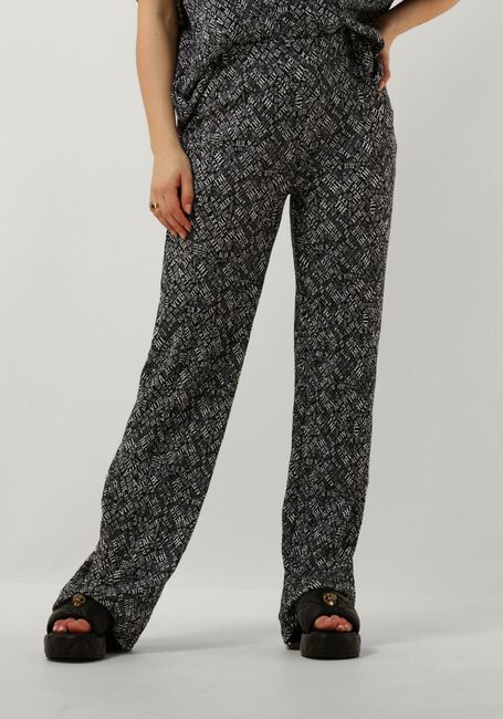 Zwarte ALIX THE LABEL Flared broek LADIES WOVEN CRINKLE TEXT PANTS - large